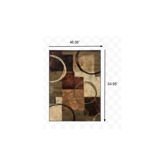 Brown And Black Abstract Geometric Area Rug Photo 8