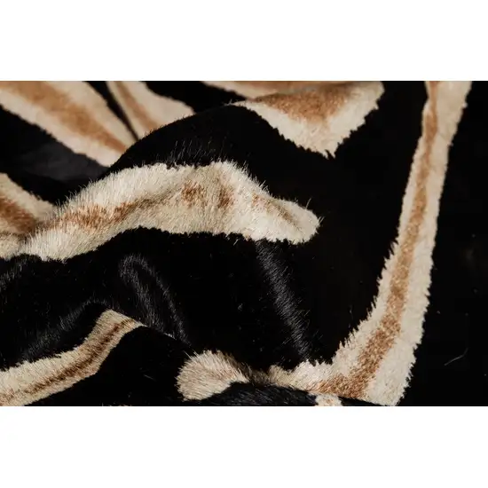 Brown and Black Cowhide Hand Knotted Area Rug Photo 4