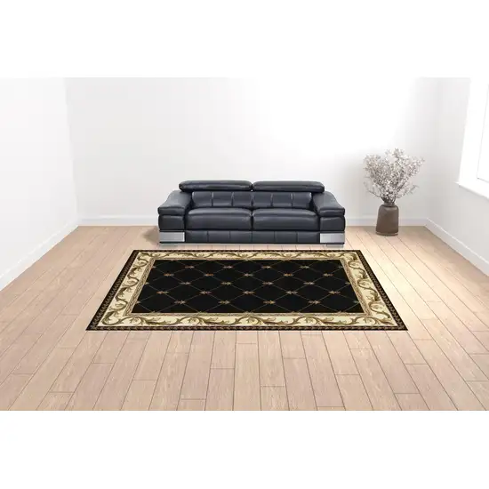 Brown and Black Oriental Area Rug Photo 2