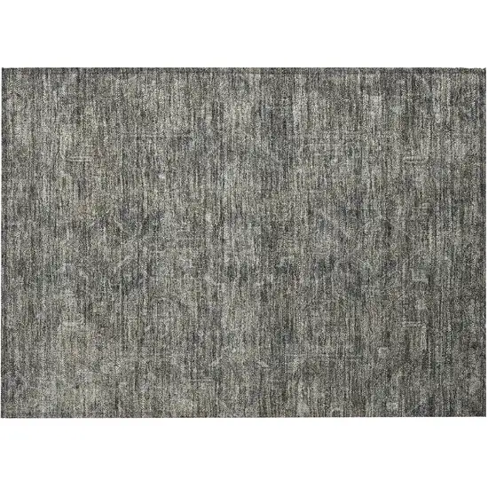 Brown and Black Oriental Washable Non Skid Indoor Outdoor Area Rug Photo 4