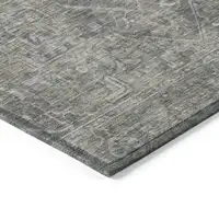 Photo of Brown and Black Oriental Washable Non Skid Indoor Outdoor Area Rug