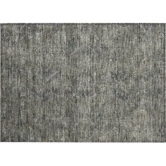 Brown and Black Oriental Washable Non Skid Indoor Outdoor Area Rug Photo 2