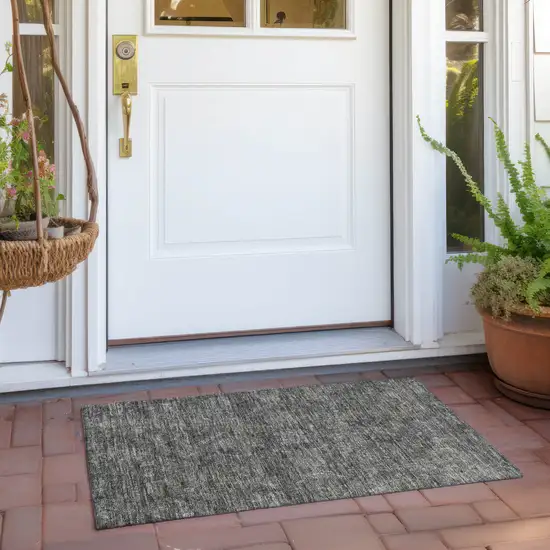 Brown and Black Oriental Washable Non Skid Indoor Outdoor Area Rug Photo 9