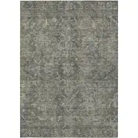 Photo of Brown and Black Oriental Washable Non Skid Indoor Outdoor Area Rug