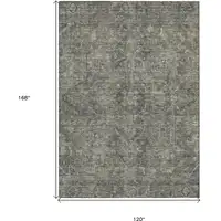 Photo of Brown and Black Oriental Washable Non Skid Indoor Outdoor Area Rug