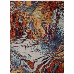 Photo of Brown and Blue Collision Area Rug