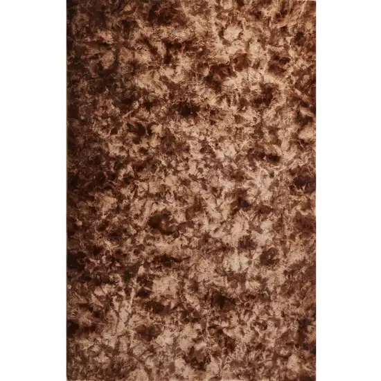 Brown and Bronze Faux Fur Shag Non Skid Area Rug Photo 2