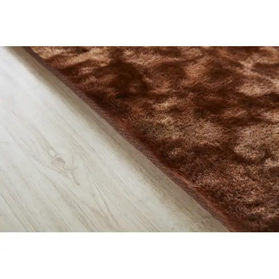 Brown and Bronze Faux Fur Shag Non Skid Area Rug Photo 7