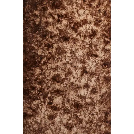 Brown and Bronze Faux Fur Shag Non Skid Area Rug Photo 6