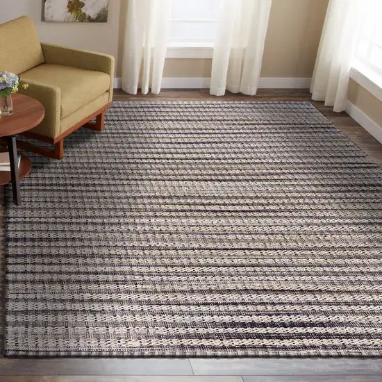 Brown and Gray Striped Area Rug Photo 9