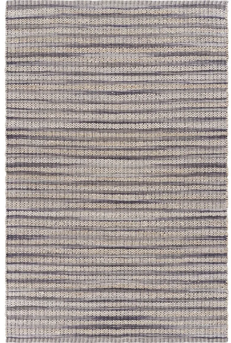 Brown and Gray Striped Area Rug Photo 1