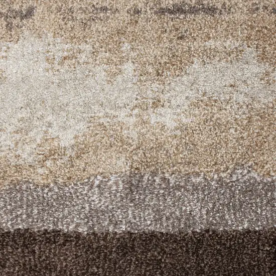 Brown and Ivory Abstract Area Rug Photo 9