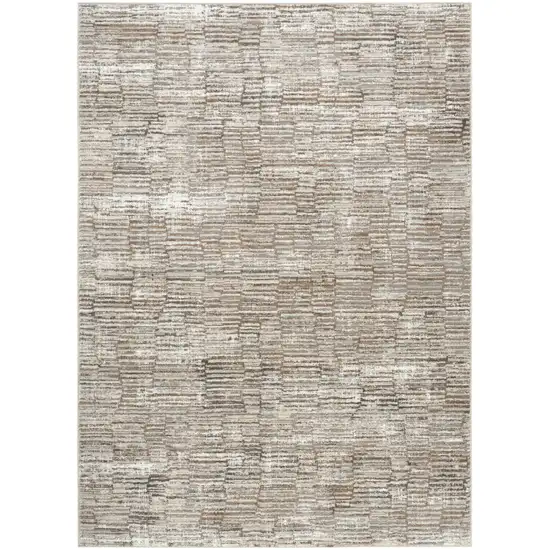 Brown and Ivory Abstract Non Skid Area Rug Photo 6