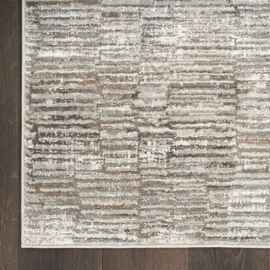 Brown and Ivory Abstract Non Skid Area Rug Photo 4