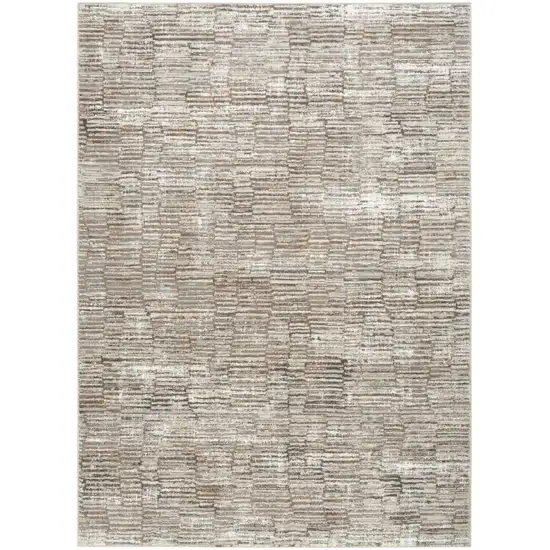 Brown and Ivory Abstract Non Skid Area Rug Photo 2