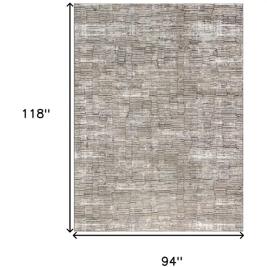 Brown and Ivory Abstract Non Skid Area Rug Photo 3