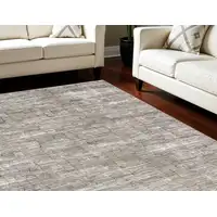 Photo of Brown and Ivory Abstract Non Skid Area Rug