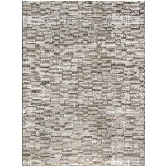 Brown and Ivory Abstract Non Skid Area Rug Photo 2