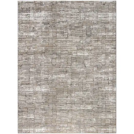 Brown and Ivory Abstract Non Skid Area Rug Photo 4