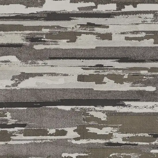 Brown and Ivory Abstract Power Loom Distressed Area Rug Photo 6