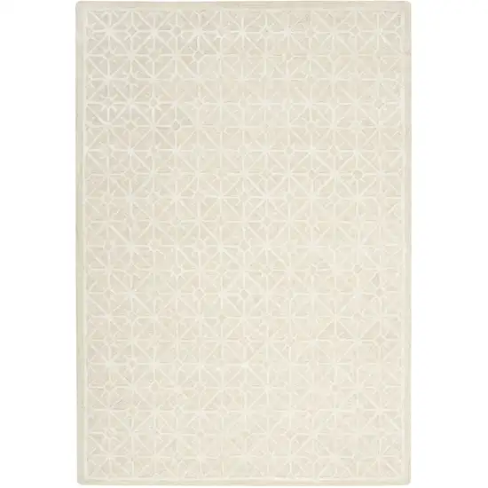 Brown and Ivory Geometric Hand Tufted Area Rug Photo 1