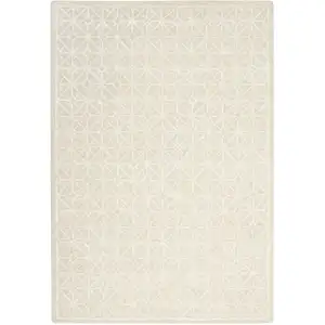 Photo of Brown and Ivory Geometric Hand Tufted Area Rug