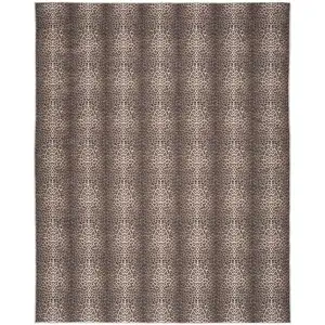 Photo of Brown and Ivory Leopard Print Power Loom Washable Non Skid Area Rug