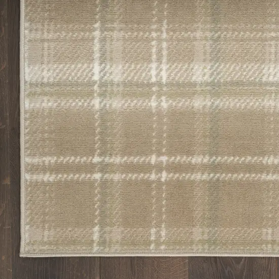 Brown and Ivory Plaid Non Skid Area Rug Photo 6