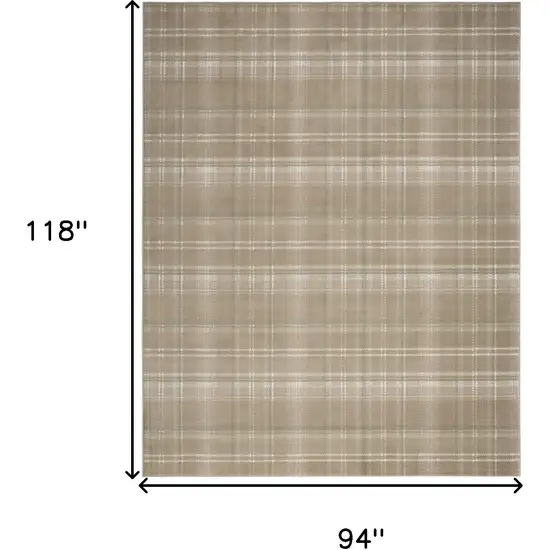 Brown and Ivory Plaid Non Skid Area Rug Photo 3