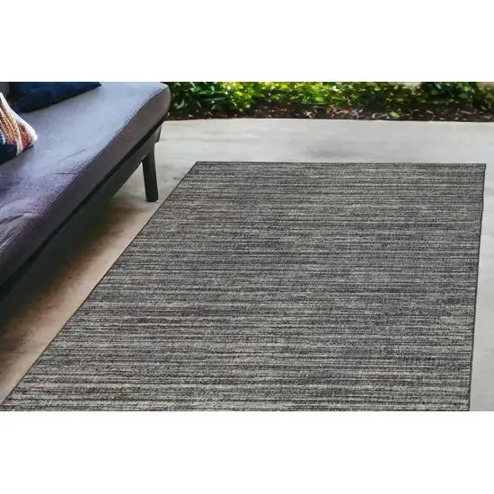 Brown and Ivory Striped Stain Resistant Indoor Outdoor Area Rug Photo 1