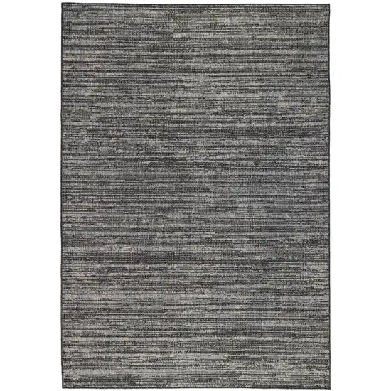 Brown and Ivory Striped Stain Resistant Indoor Outdoor Area Rug Photo 2