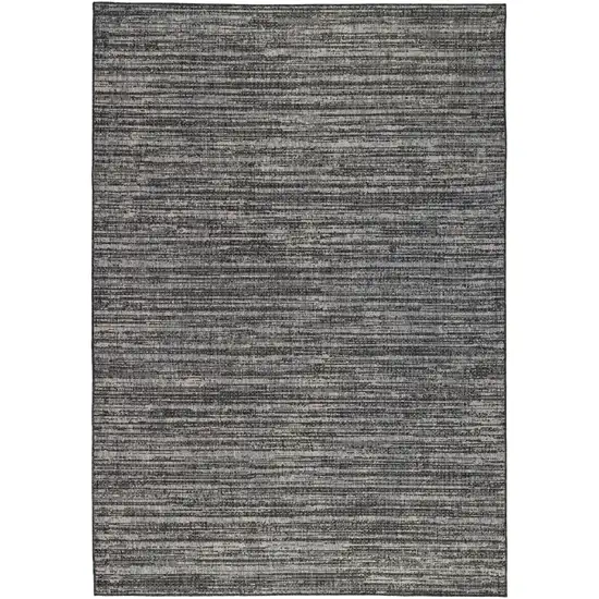 Brown and Ivory Striped Stain Resistant Indoor Outdoor Area Rug Photo 2