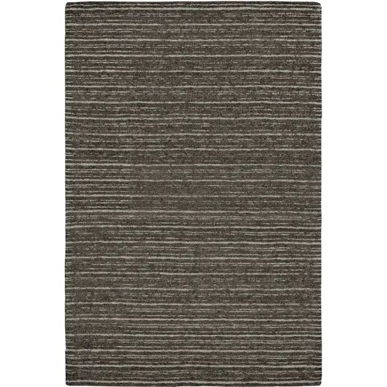 Brown and Ivory Wool Striped Hand Tufted Area Rug Photo 1