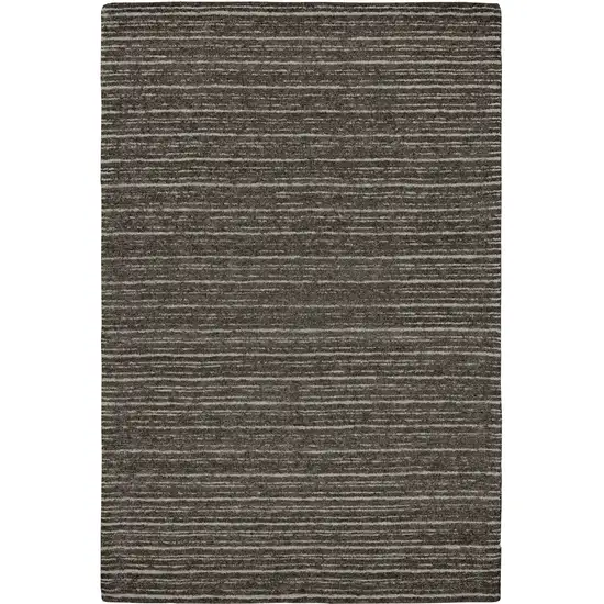 Brown and Ivory Wool Striped Hand Tufted Area Rug Photo 3