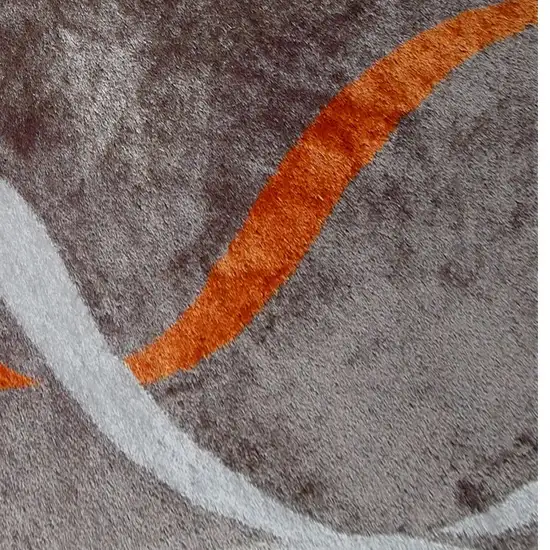 Brown and Orange Shag Hand Tufted Area Rug Photo 3