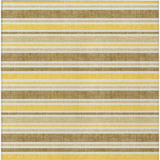 Brown and Orange Striped Washable Non Skid Area Rug With UV Protection Photo 4