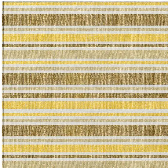 Brown and Orange Striped Washable Non Skid Area Rug With UV Protection Photo 4