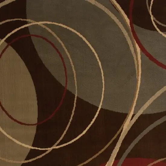 Brown and Red Abstract  Area Rug Photo 4