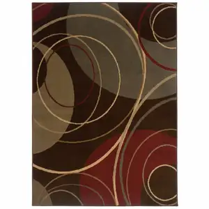 Photo of Brown and Red Abstract  Area Rug