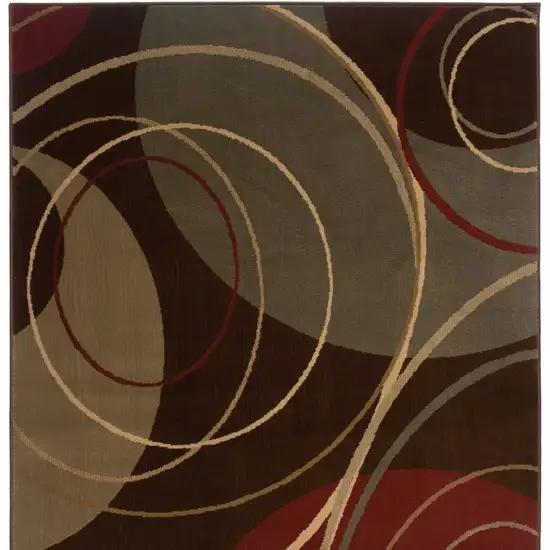 Brown and Red Abstract  Area Rug Photo 5