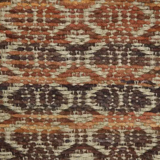 Brown and Red Geometric Flatweave Handmade Area Rug Photo 3