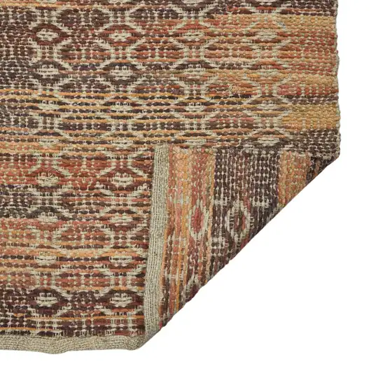 Brown and Red Geometric Flatweave Handmade Area Rug Photo 5