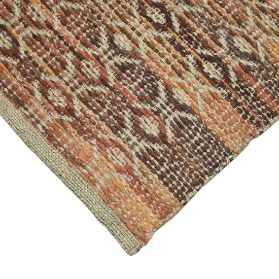 Brown and Red Geometric Flatweave Handmade Area Rug Photo 4