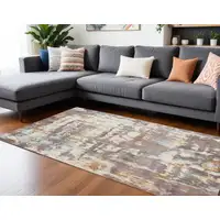 Photo of Brown and Tan Abstract Wool Blend Hand Loomed Area Rug