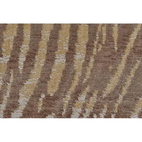 Brown and Tan Animal Print Power Loom Area Rug Photo 9