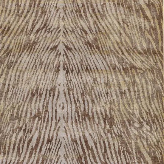 Brown and Tan Animal Print Power Loom Area Rug Photo 8