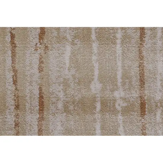 Brown and Tan Striped Power Loom Area Rug Photo 7