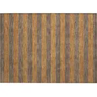 Photo of Brown and Tan Striped Washable Non Skid Indoor Outdoor Area Rug