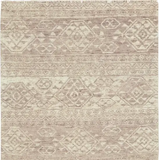 Brown and Tan Wool Southwestern Hand Knotted Area Rug Photo 5