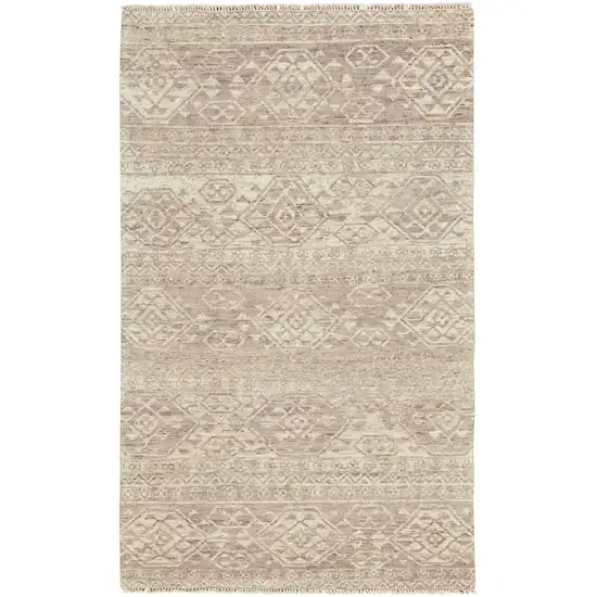 Brown and Tan Wool Southwestern Hand Knotted Area Rug Photo 2